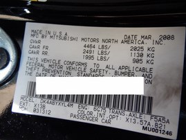 2009 MITSUBISHI ECLIPSE SPYDER GT BLACK 3.8L AT 173832